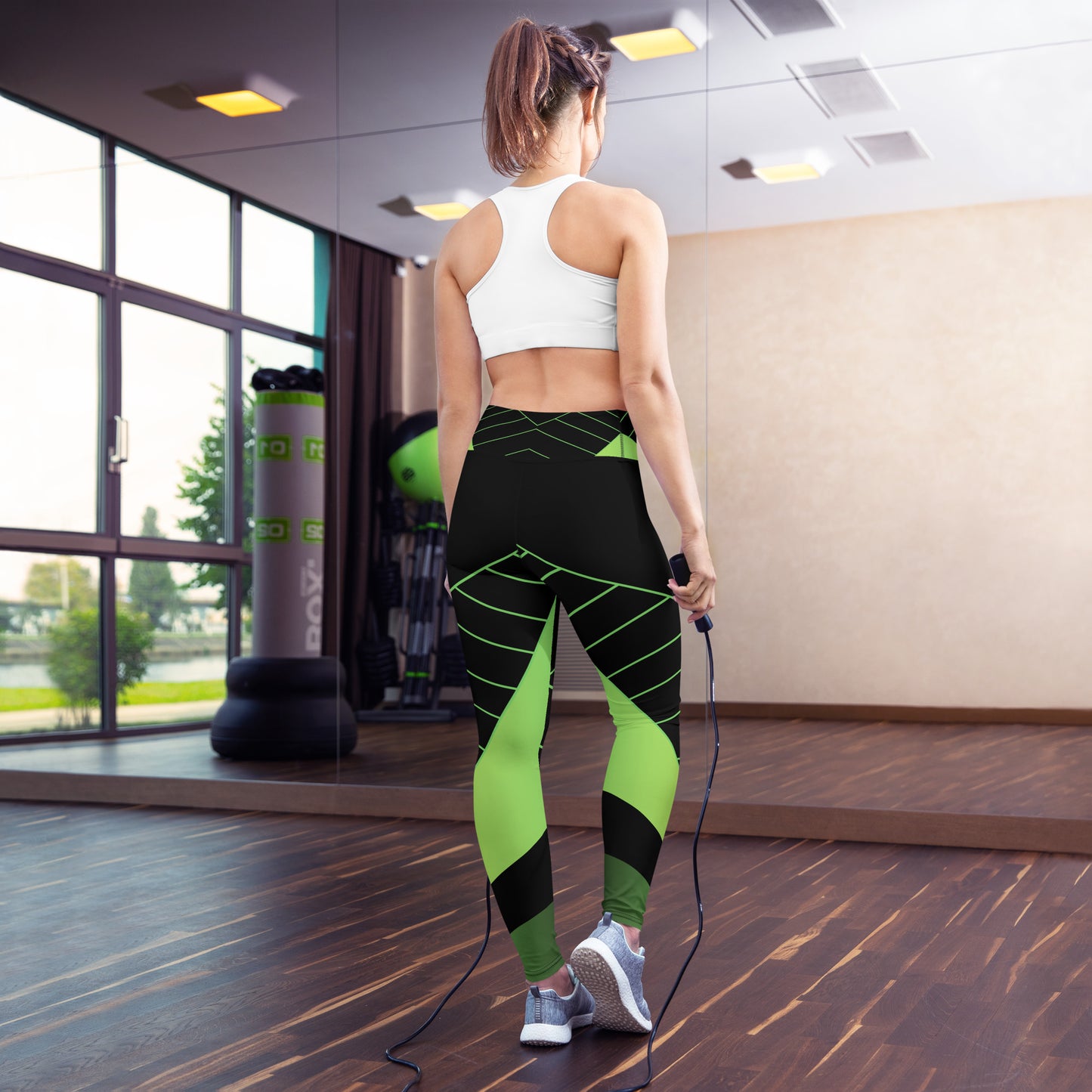 Green and Black Yoga Leggings