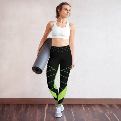 Green and Black Yoga Leggings