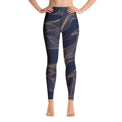 Blue and Gold Yoga Leggings