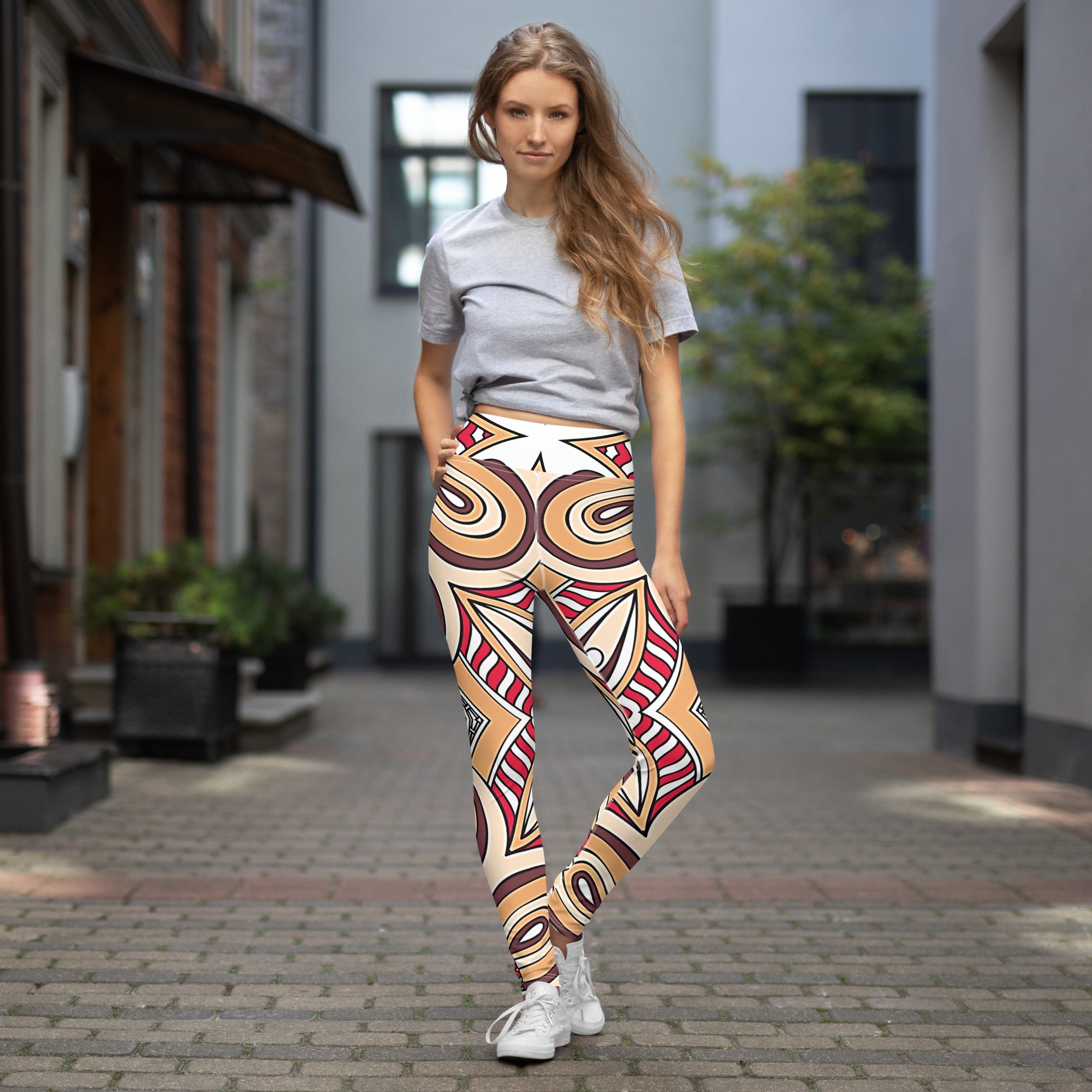 Vintage Print Yoga Leggings