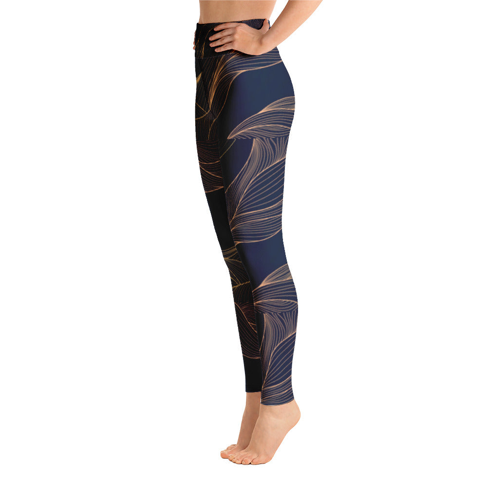 Blue and Gold Yoga Leggings