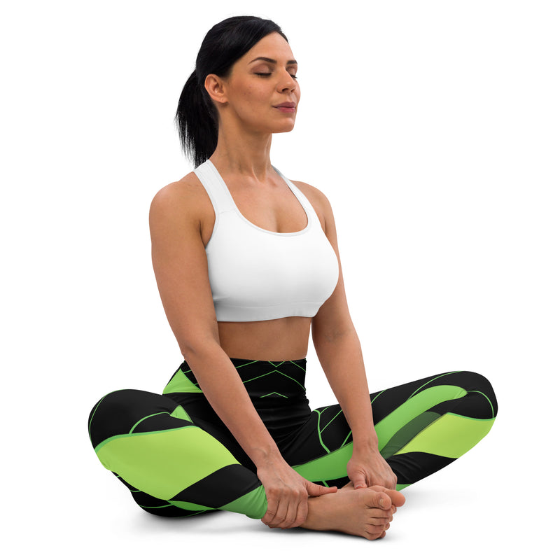 Green and Black Yoga Leggings