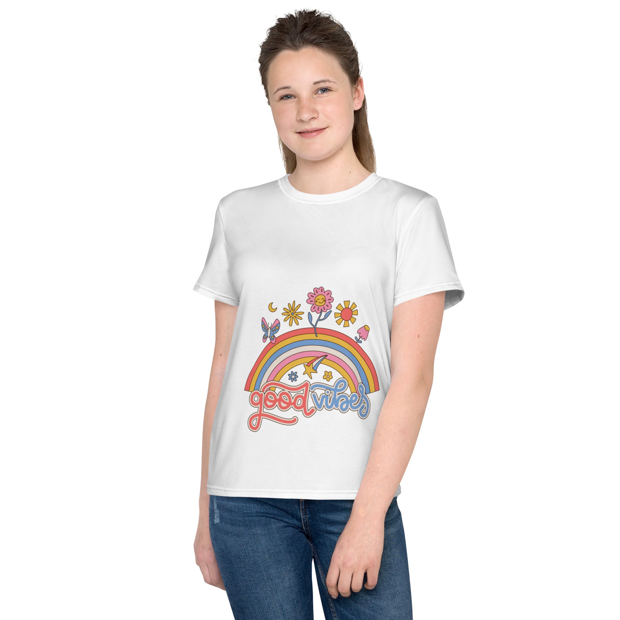 Good Vibes Youth crew neck t-shirt