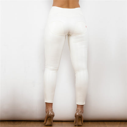 Melody Hip & Booty lifting And Shaping Warm White Vegan Leather Pants