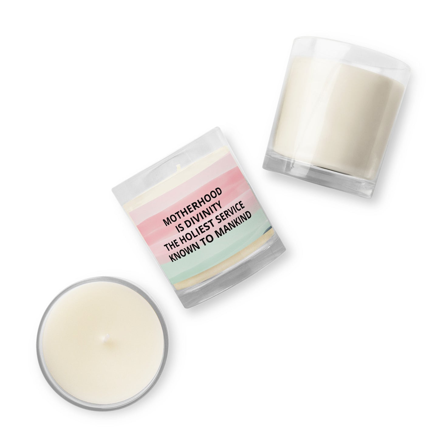 Motherhood is Divinity Glass jar soy wax candle