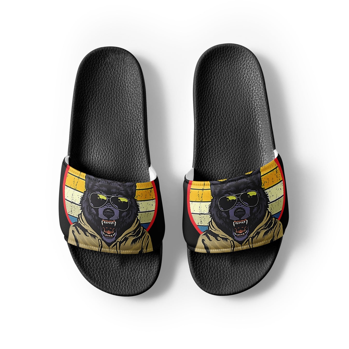 Wolf Print Men's Slides