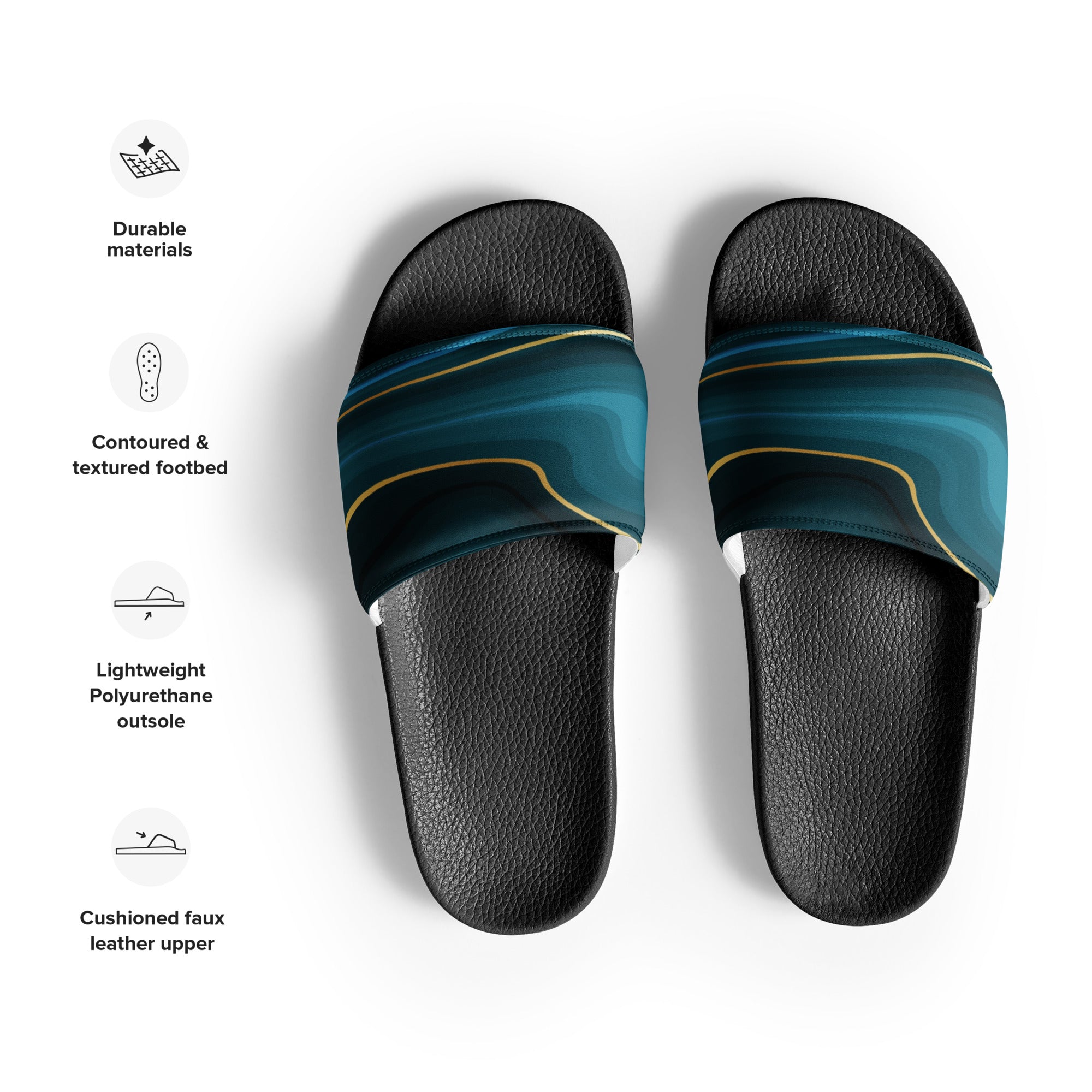 Blue Multi Color Men’s Slides