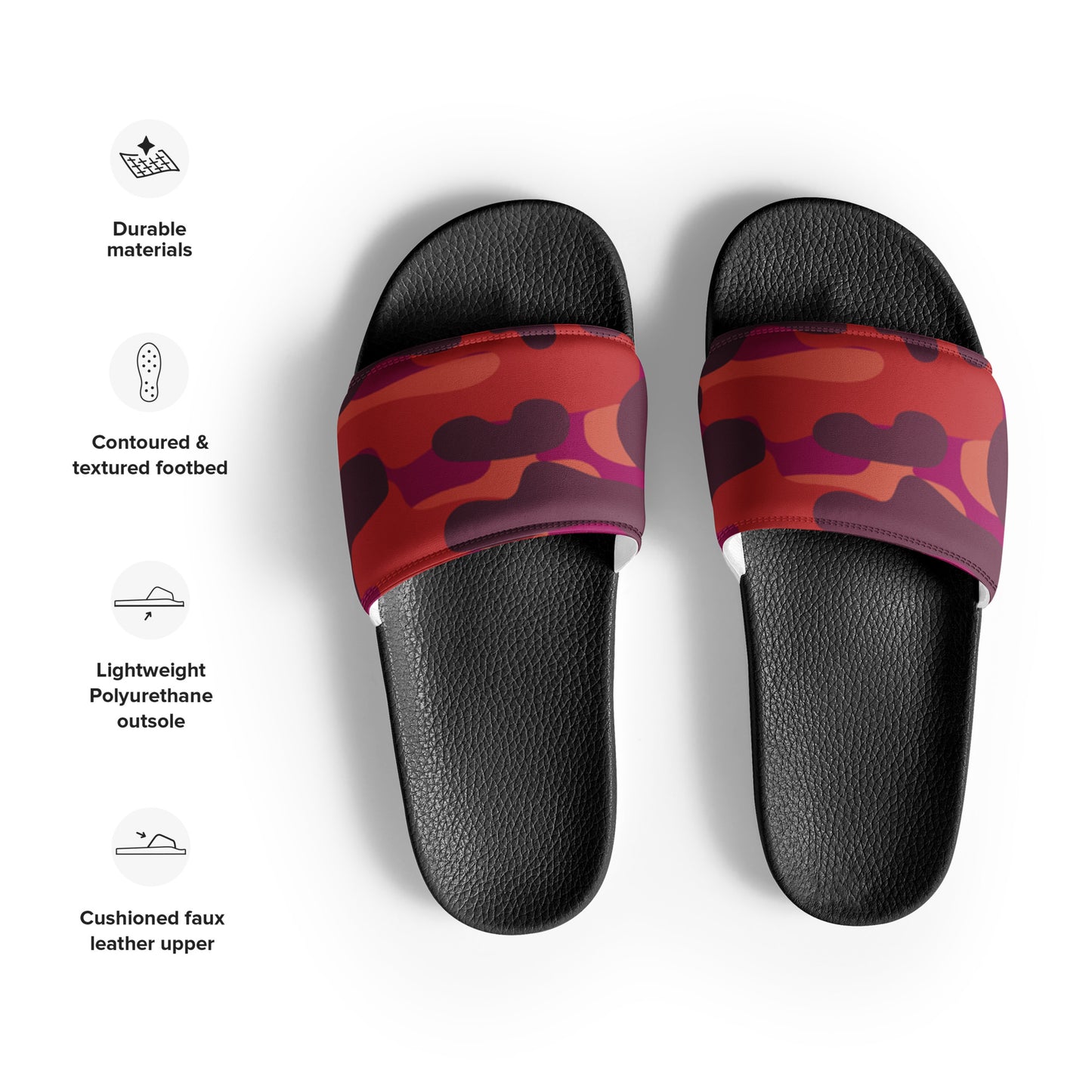 Red Camouflage Men's Slides