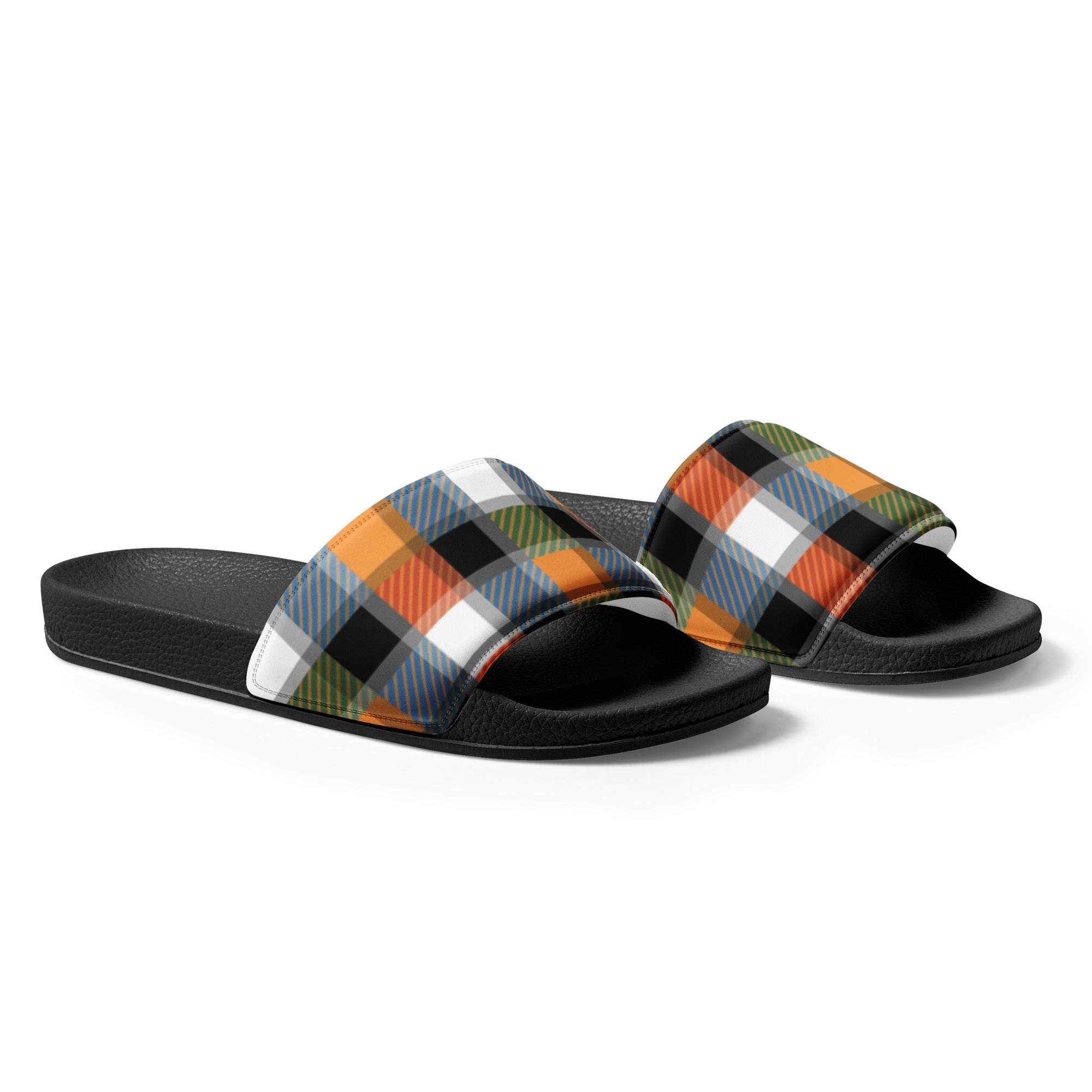 Buffalo Seamless Plaid Print Men’s Slides