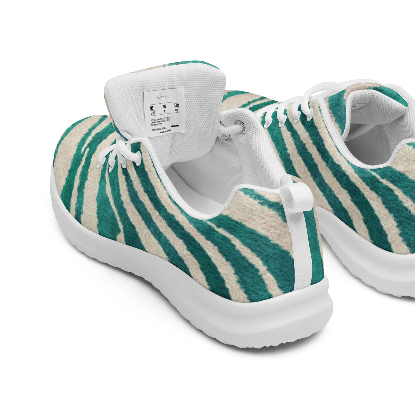 Green Animal Print Women's Athletic Sneakers