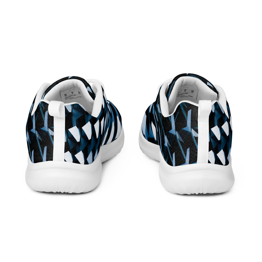 Blue and White Print Athletic Sneakers