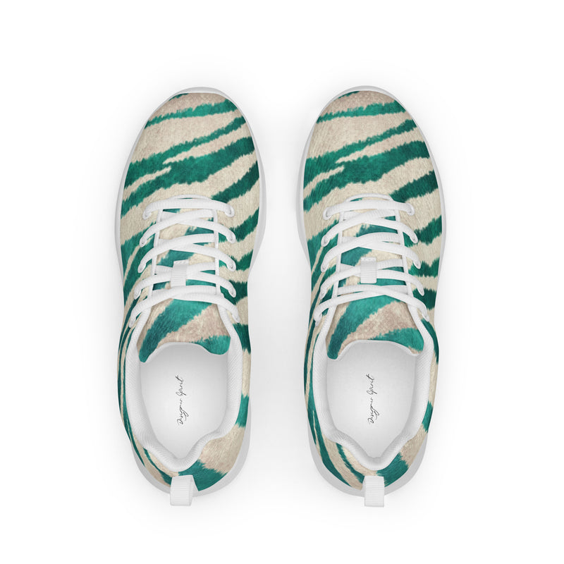 Green Animal Print Women's Athletic Sneakers