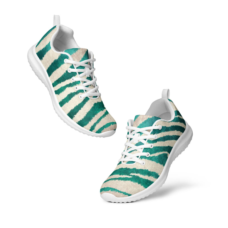 Green Animal Print Women's Athletic Sneakers