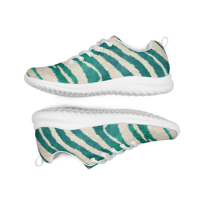 Green Animal Print Women's Athletic Sneakers