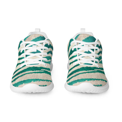 Green Animal Print Women's Athletic Sneakers