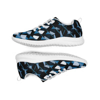 Blue and White Print Athletic Sneakers