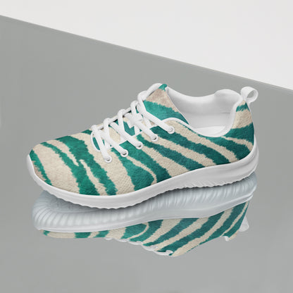 Green Animal Print Women's Athletic Sneakers