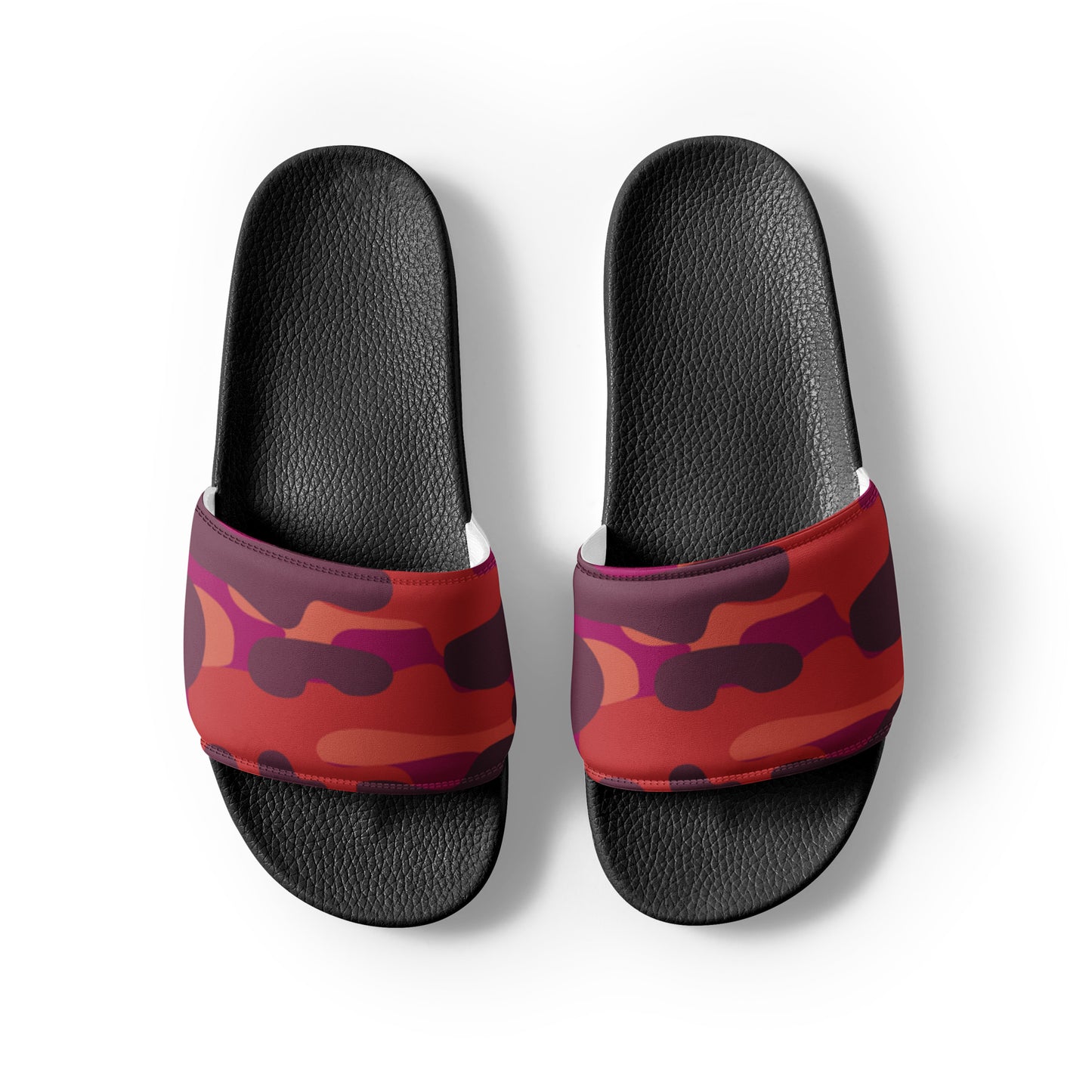 Red Camouflage Print Women's Slides