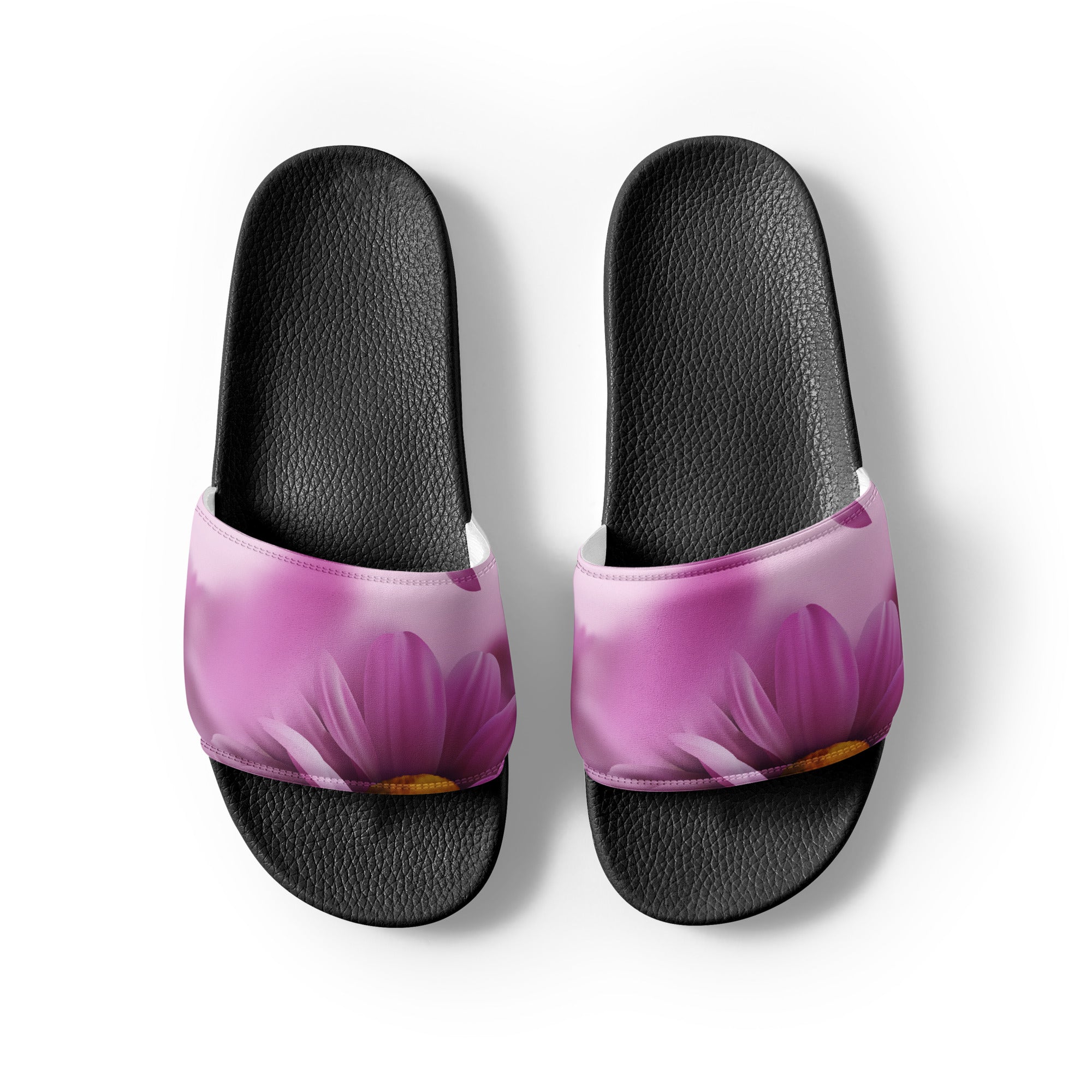 Pink Chrysanthemum Print Women's Slides