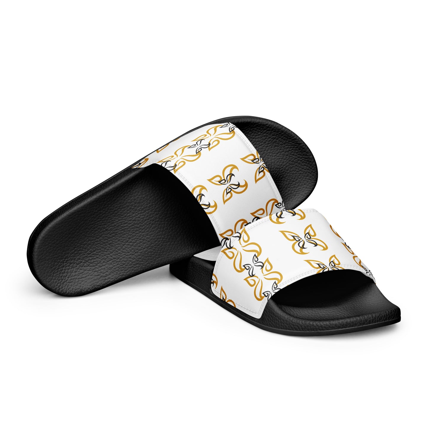 Black & Gold Butterfly Women's Slides