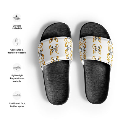 Black & Gold Butterfly Women's Slides