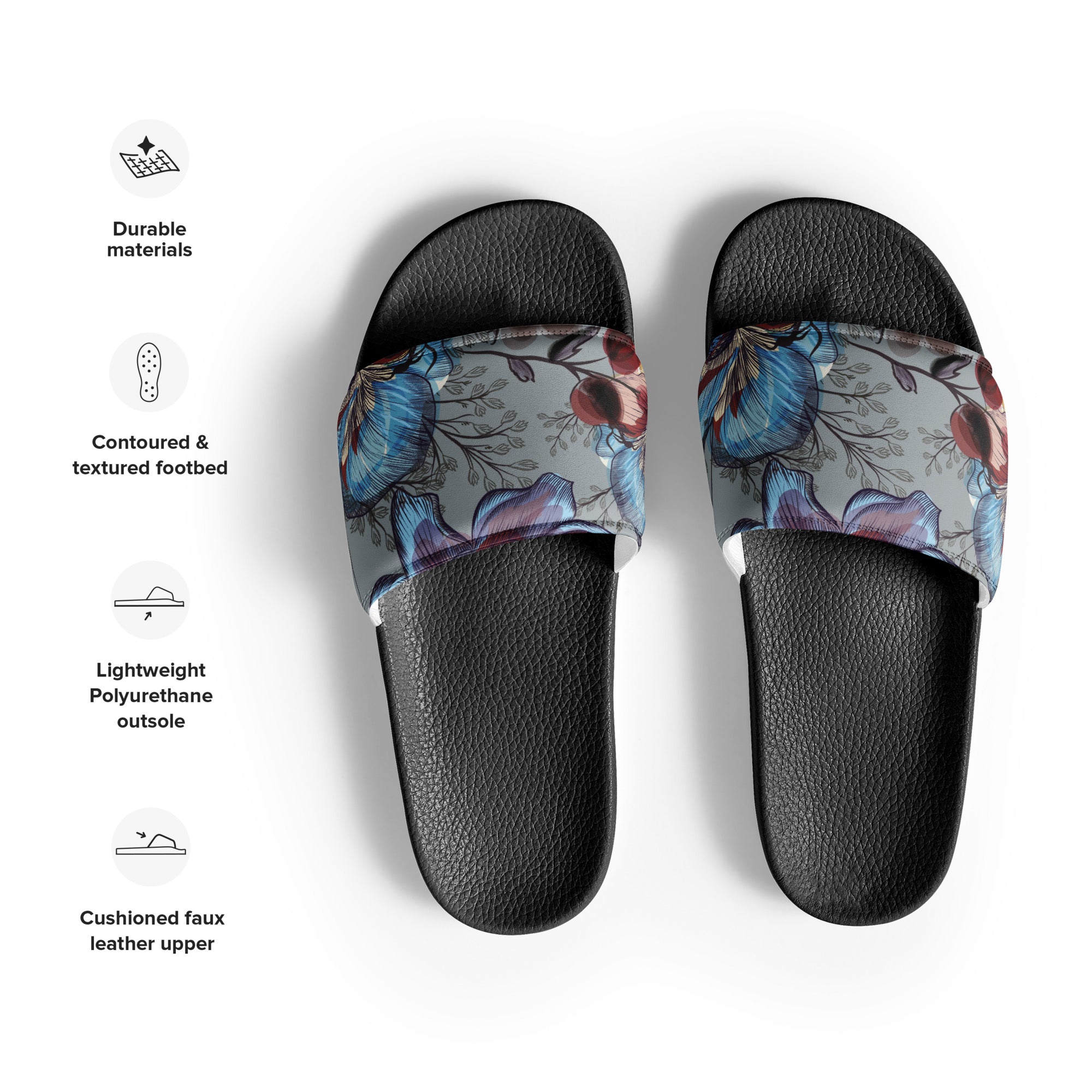 Floral Watercolor Women's Slides