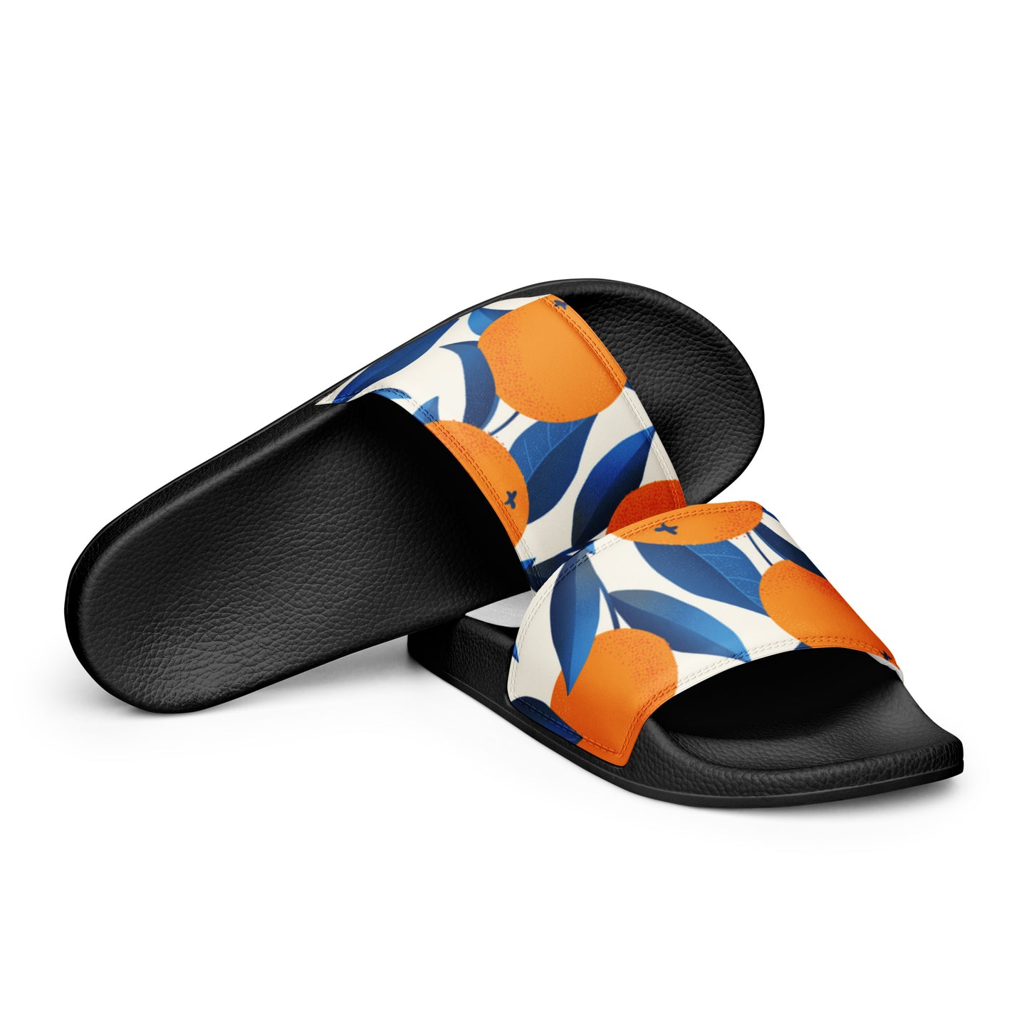 Orange & Blue Print Women's Slides