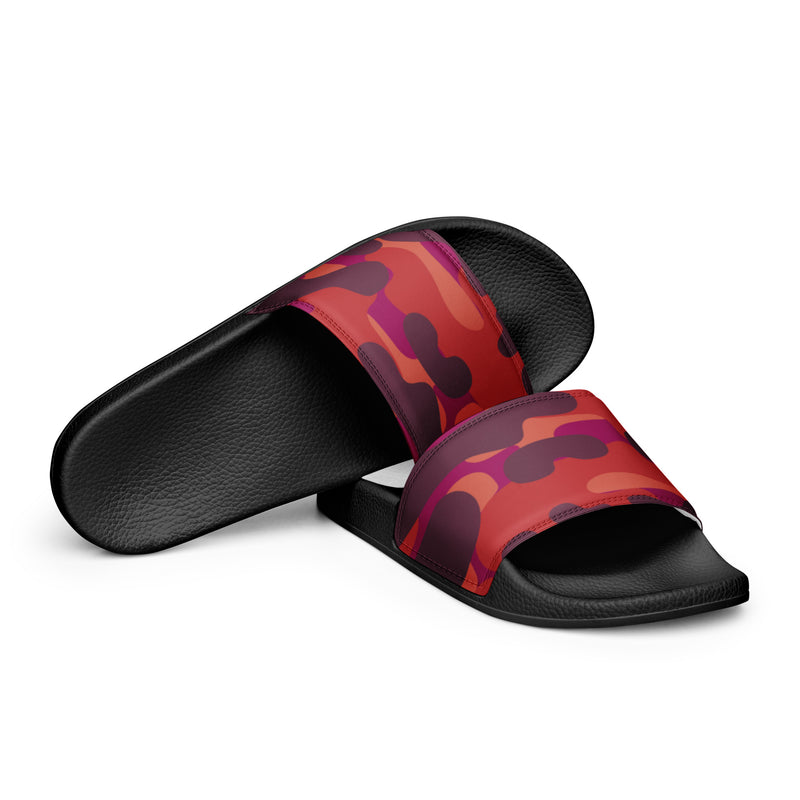 Red Camouflage Print Women's Slides