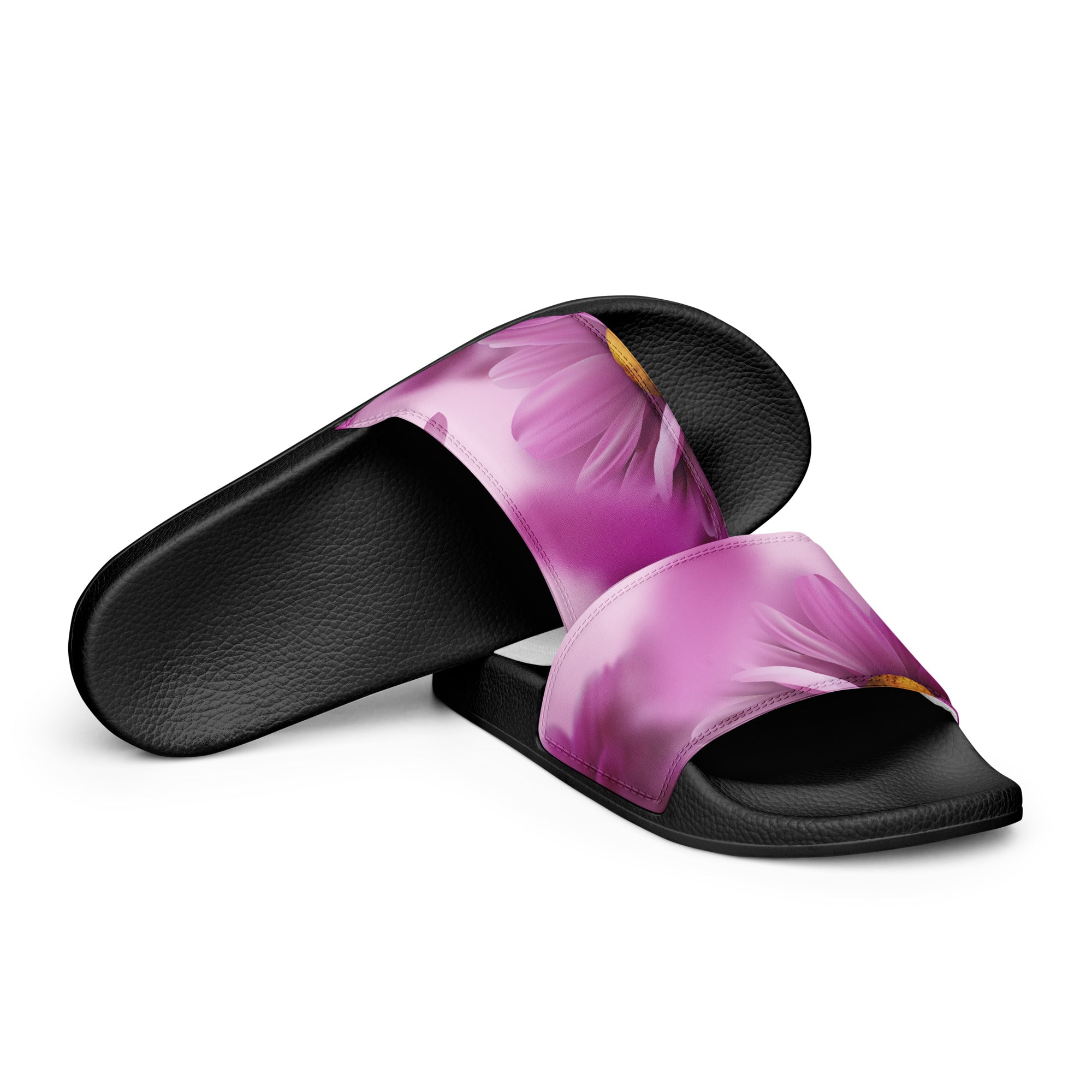 Pink Chrysanthemum Print Women's Slides