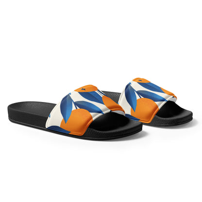 Orange & Blue Print Women's Slides