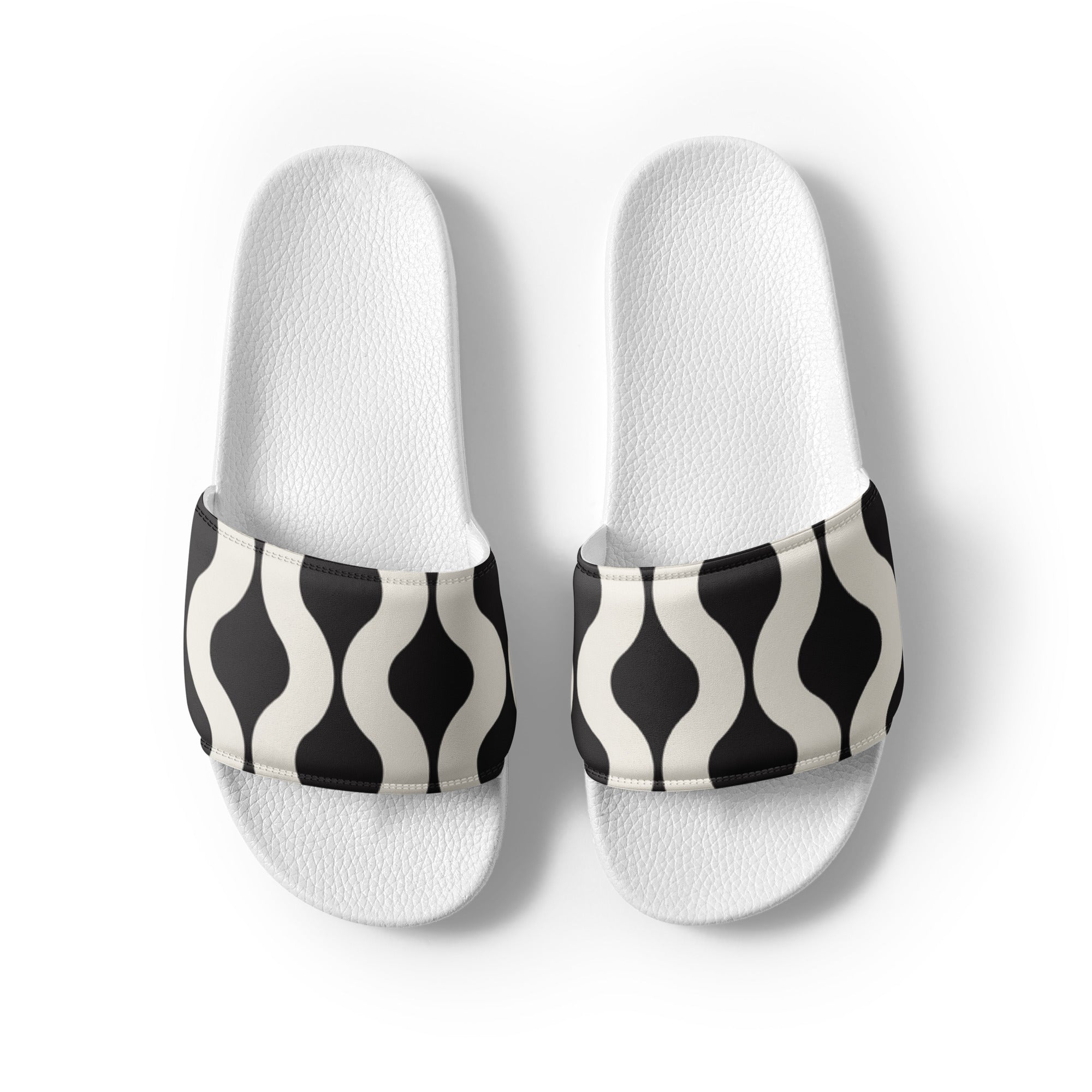 Black & White Geo Print Women's Slides