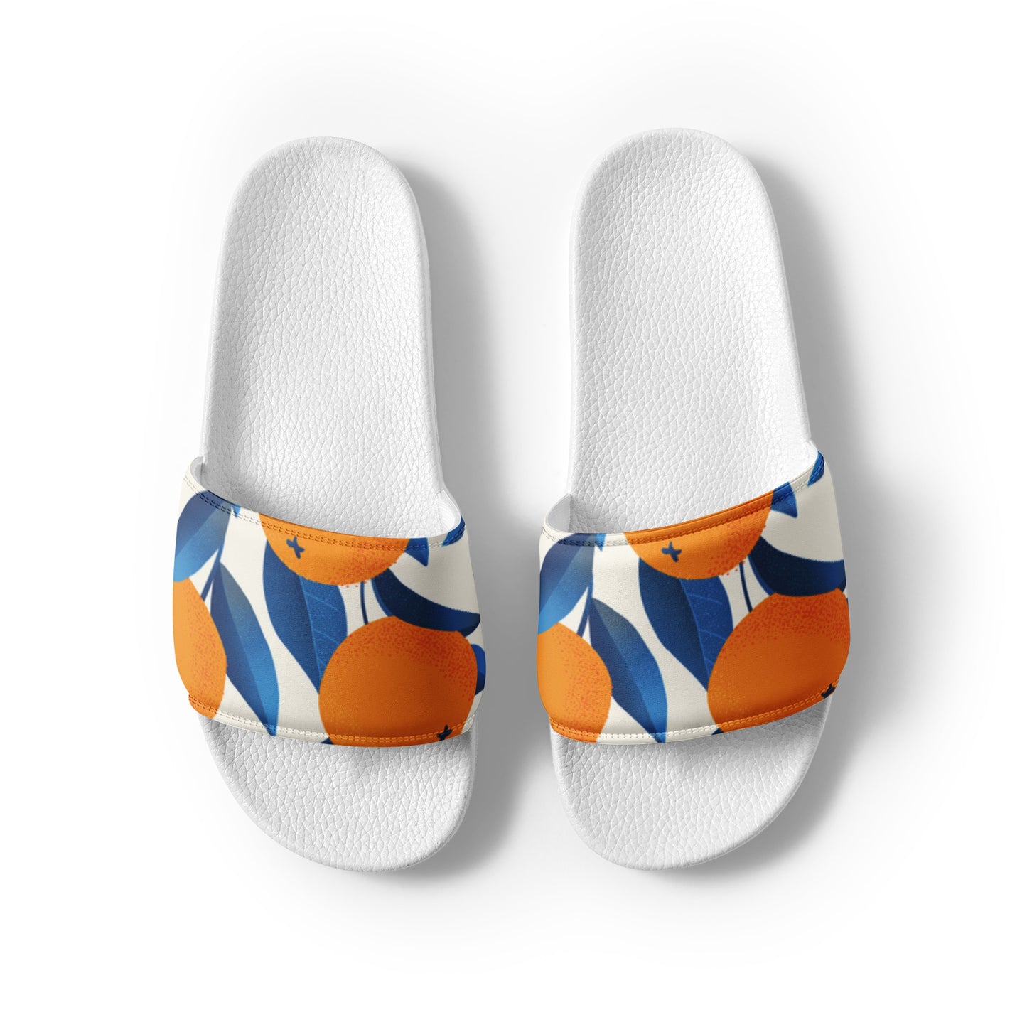 Orange & Blue Print Women's Slides