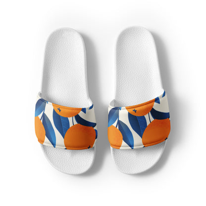 Orange & Blue Print Women's Slides