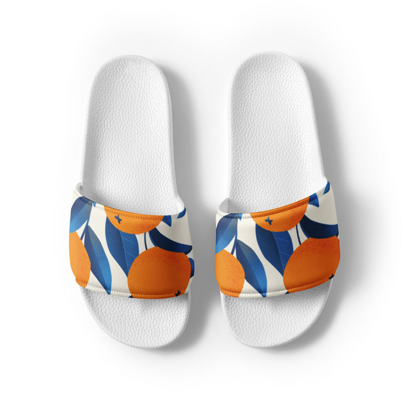 Orange & Blue Print Women's Slides