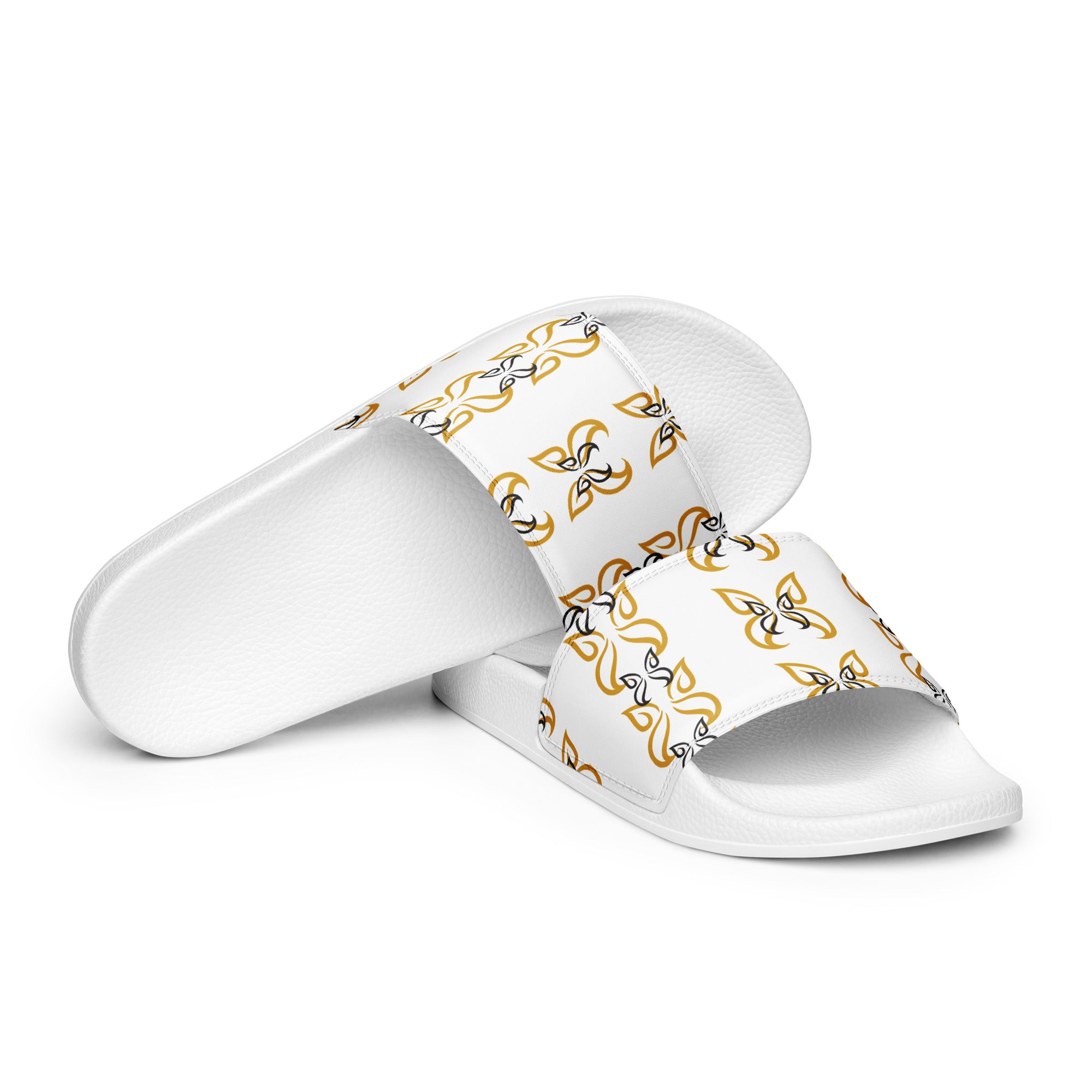 Black & Gold Butterfly Women's Slides