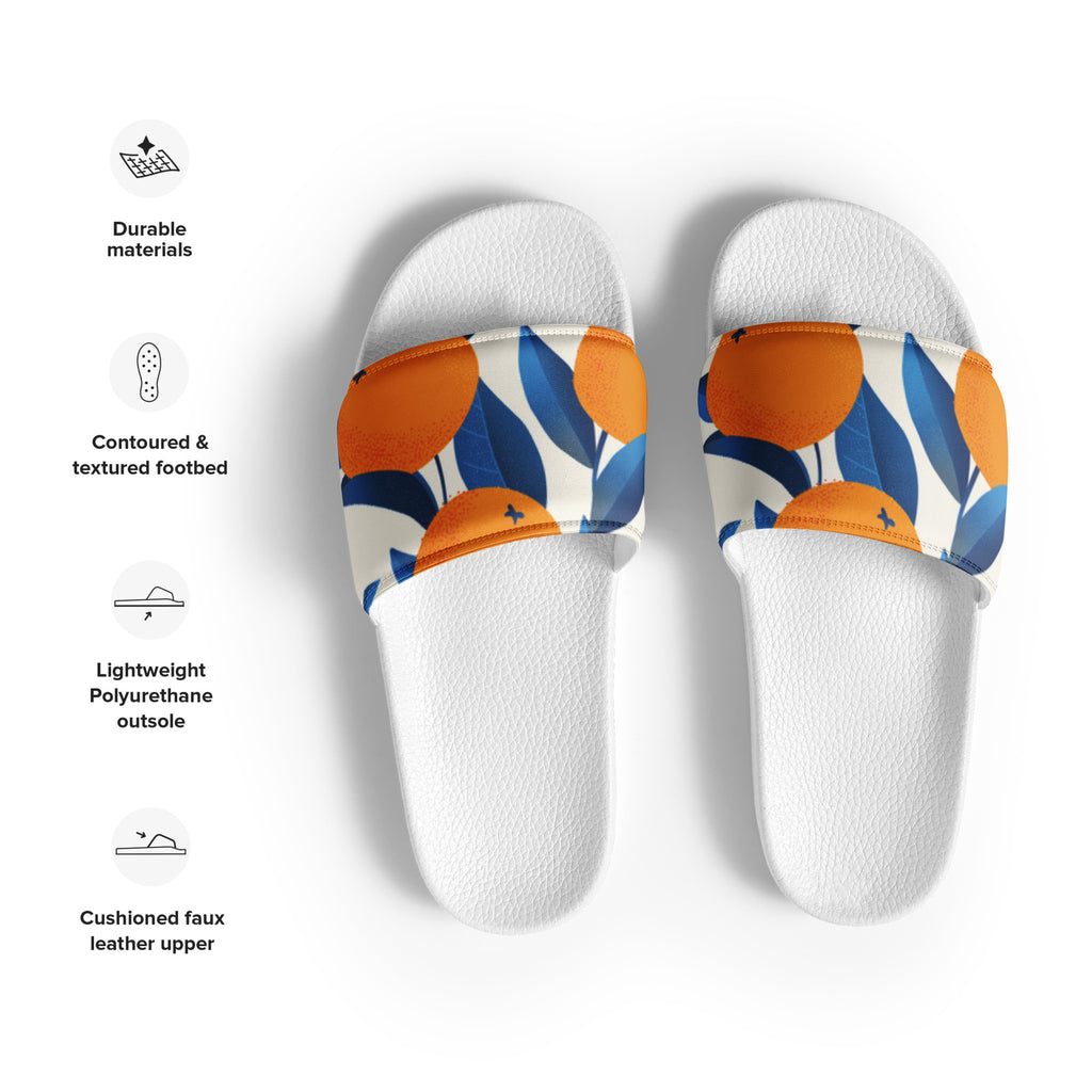 Orange & Blue Print Women's Slides