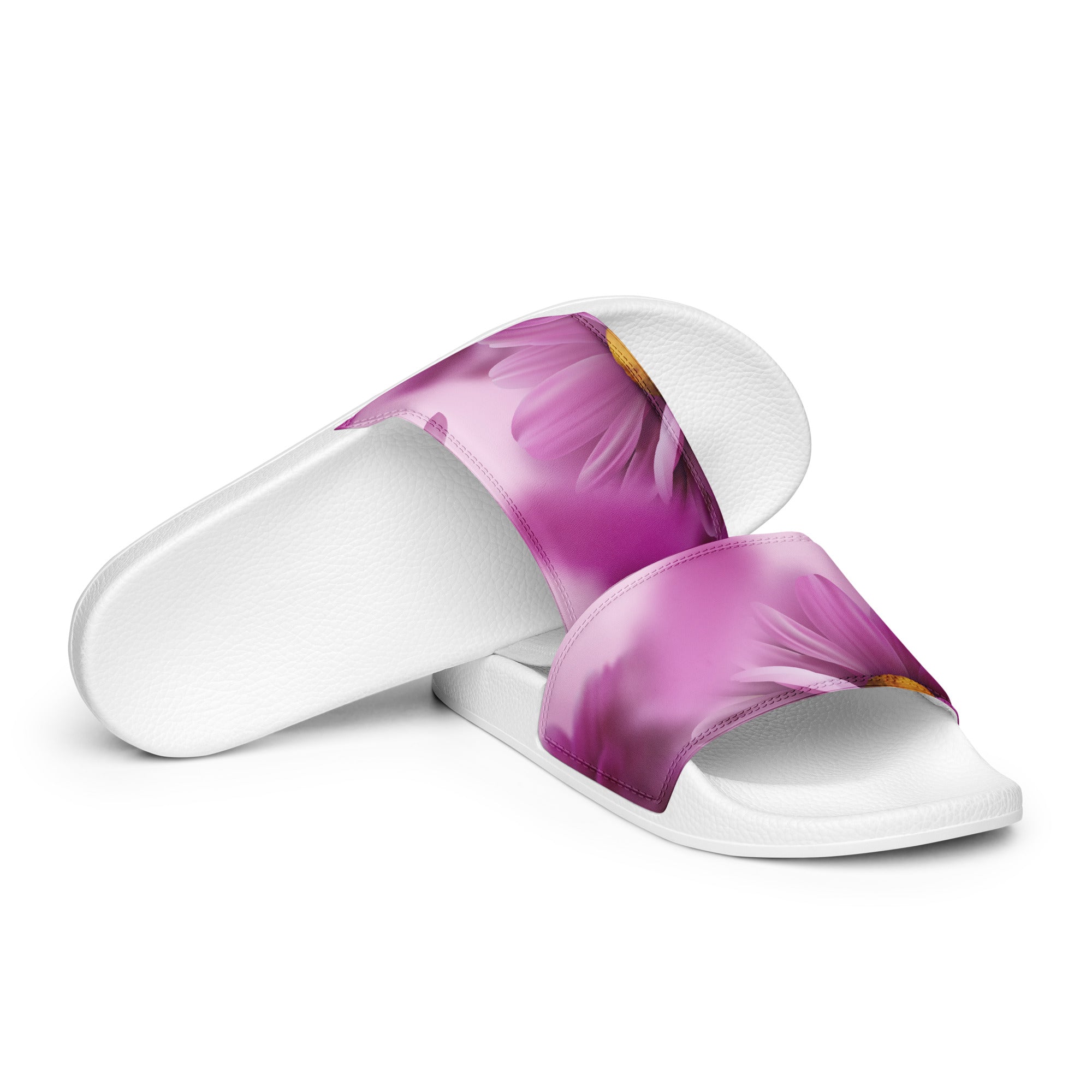Pink Chrysanthemum Print Women's Slides